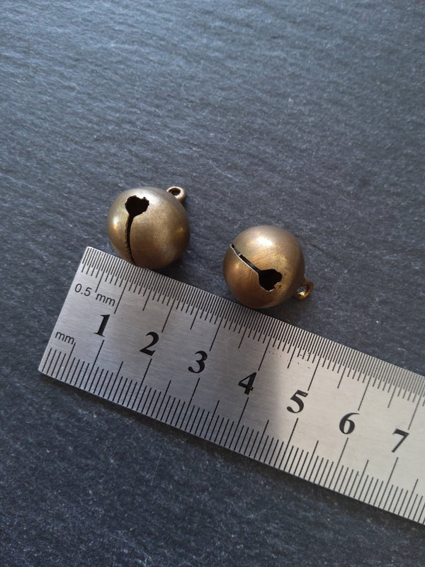 6 or 30 Antique Bronze Tone Brass 15mm Bells Bell Charms 19x15mm