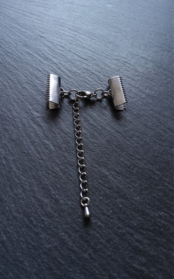 4 or 20 Smooth Stainless Steel Crimp End Sets for 20mm (13/16 inch) Wide Chokers or Bracelets