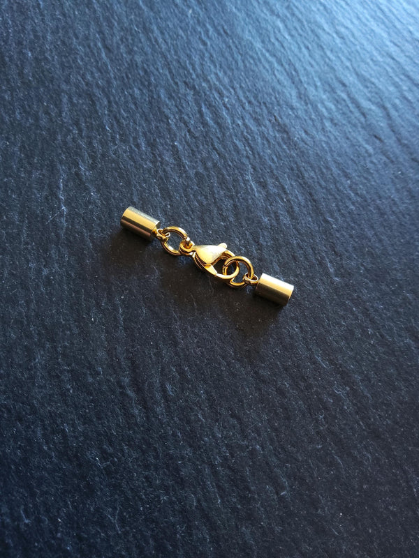 2 or 10 Genuine 18K Gold Plated Stainless Steel End Cap Sets for 2.5mm (3mm end caps) - ContentedCatz