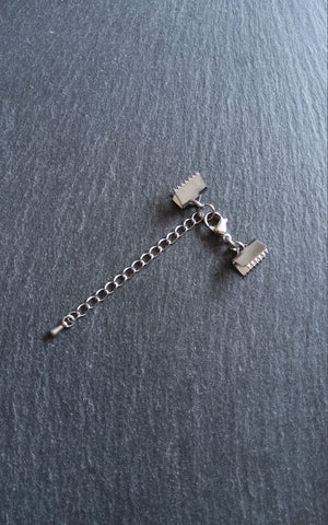 Stainless Steel Crimp End Sets for 10mm (3/8 inch) wide Chokers & Bracelets - ContentedCatz