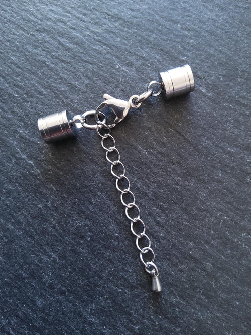 Patterned Stainless Steel End Cap Sets for 5.5mm Cord (6mm end caps) - ContentedCatz