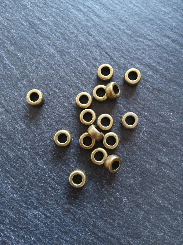 20 or 100 Antique Bronze 7mm Rondelle Spacer Beads 7x4mm Nickel FREE - ContentedCatz