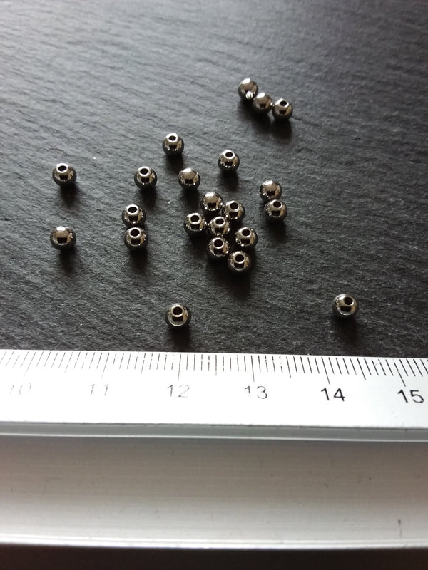 20 or 100 Stainless Steel 4mm Solid Round Spacer Beads Hole: 1.5mm - ContentedCatz