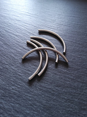 2 or 10 Stainless Steel Tube beads 50mm ( 2 inch ) Curved Spacer 50x3mm Hole: 1.8mm - ContentedCatz