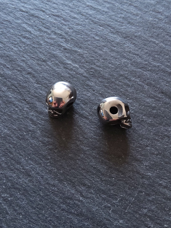 1 or 5 Stainless Steel Skull Beads 11x8x10mm Hole: 2.5mm