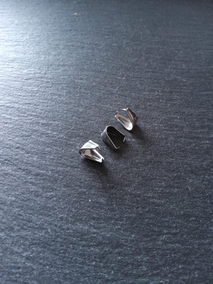10 or 50 Stainless Steel Pinch Bails for Pendants 9.7x9x6.5mm