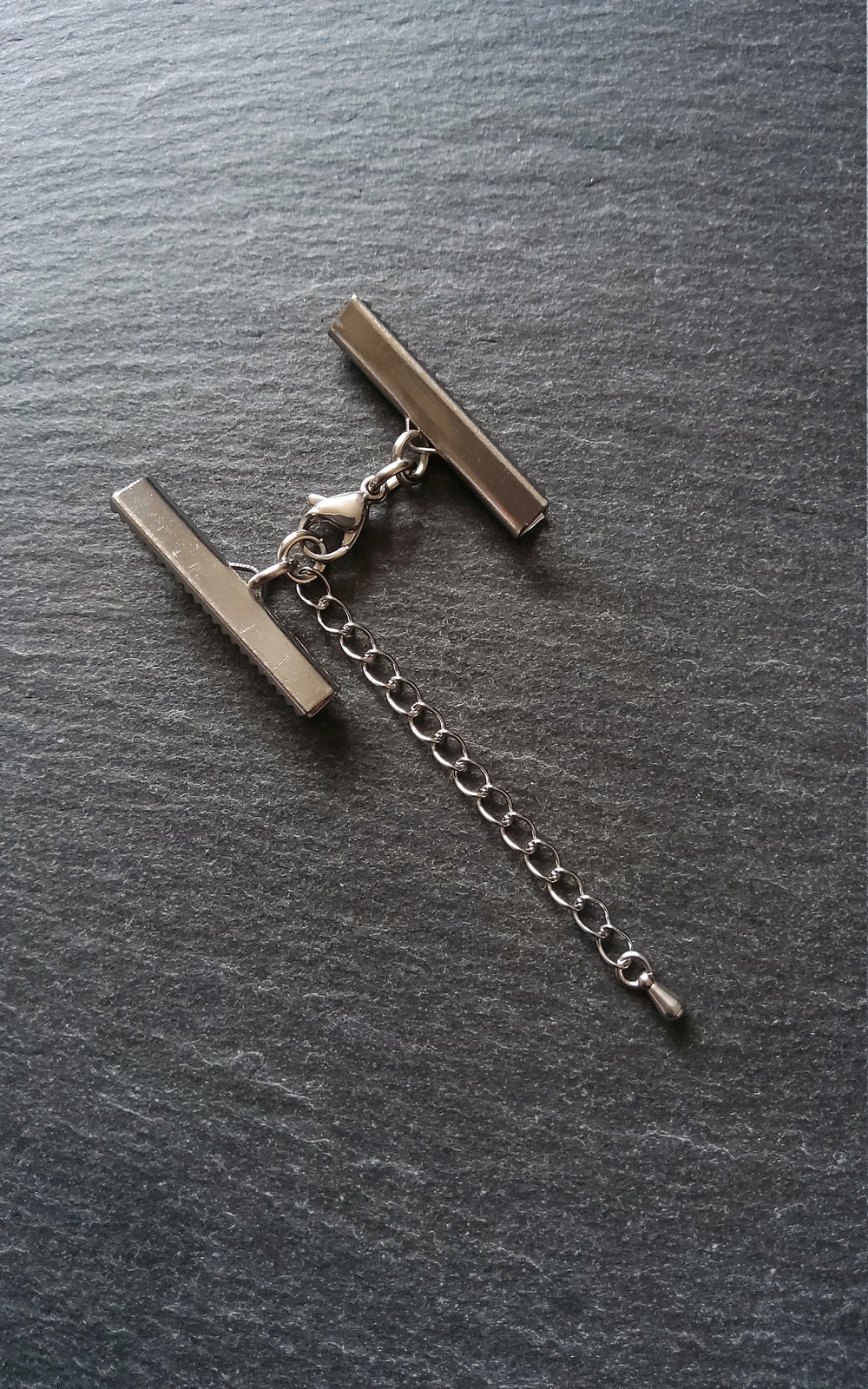 4 or 20 Stainless Steel Crimp End Sets for 30mm (1 3/16 inch) wide Ribbon or Leather