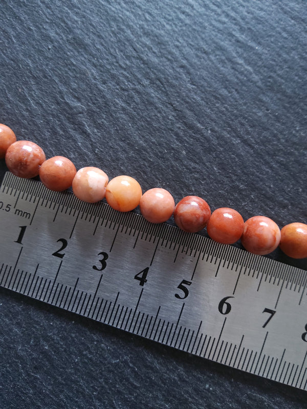 8.3mm Natural Dark Pink Aventurine Round Beads Undyed Full 15 Inch Strand (DPA8-4) - ContentedCatz