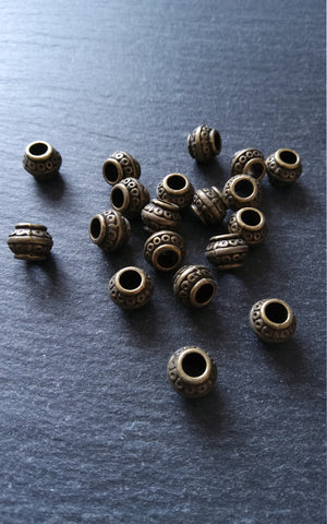 10 or 50 Barrel Lantern 9mm Antique Bronze Tone Metal Alloy Spacer Beads 9x7mm. Large 4mm Hole