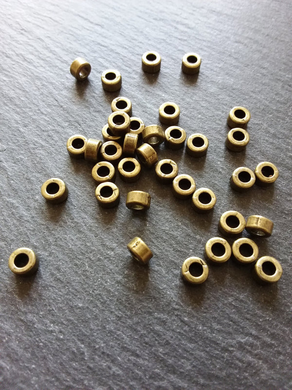 40 or 200 Antique Bronze Tone 6mm Plain Spacer Beads 6x3mm Hole: 2.8mm