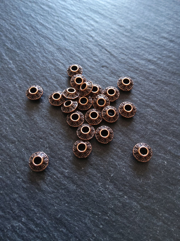 20 or 100 Antique Copper Tone 7mm Flying Saucer Bicone Spacer Beads 7.5x7mm Nickel FREE20 or 100 Antique Copper Tone 7mm Flying Saucer Bicone Spacer Beads 7.5x7mm Nickel FREE