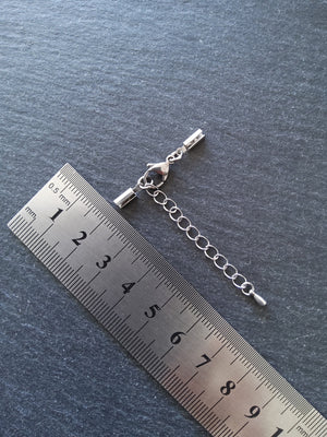 Stainless Steel Crimp End Sets for 2mm to 2.5mm Round Cord Necklaces