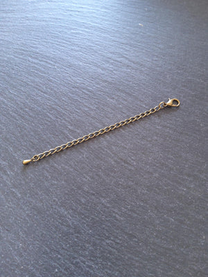4 Extender Chains with Lobster Clasps for Necklaces in Silver Plated, Antique Silver, Copper, Bronze, Gunmetal or Gold. 4" Long (10cm)