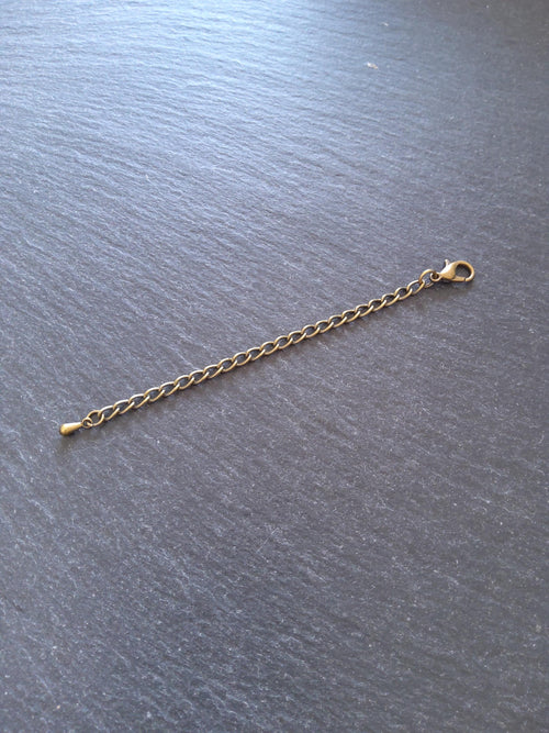 4 Extender Chains with Lobster Clasps for Necklaces in Silver Plated, Antique Silver, Copper, Bronze, Gunmetal or Gold. 4" Long (10cm)