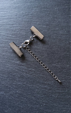 4 or 20 Smooth Stainless Steel Crimp End Sets for 20mm (13/16 inch) Wide Chokers or Bracelets