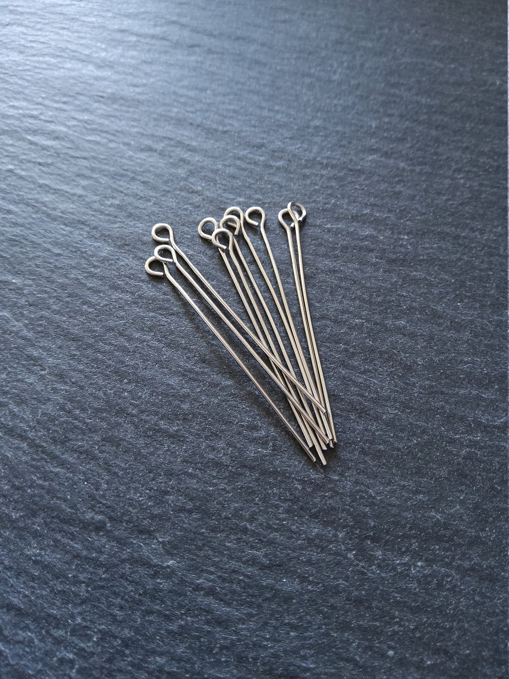 60 or 300 Stainless Steel Eye Pins 40mm Long, 0.7mm wide (21 gauge) - ContentedCatz
