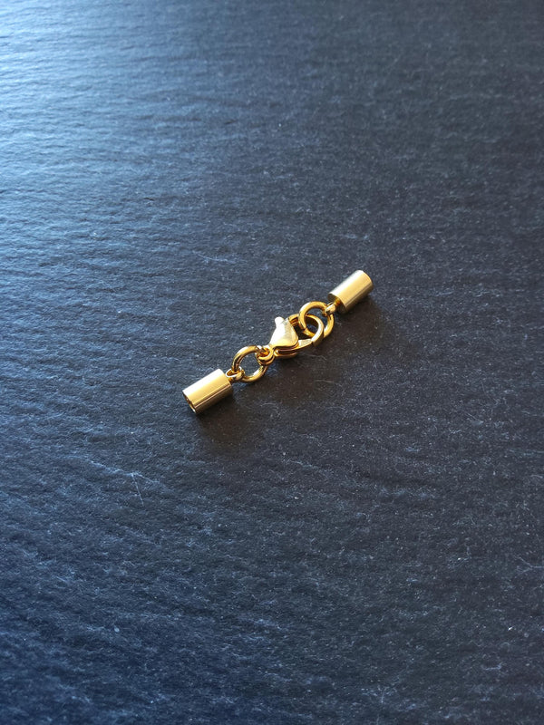 2 or 10 Genuine 18K Gold Plated Stainless Steel End Cap Sets for 2.5mm (3mm end caps) - ContentedCatz