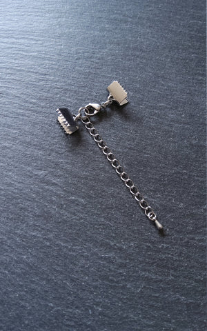 Stainless Steel Crimp End Sets for 10mm (3/8 inch) wide Chokers & Bracelets - ContentedCatz