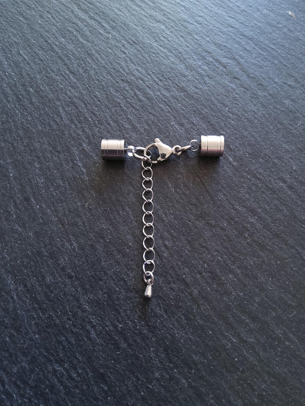 Patterned Stainless Steel End Cap Sets for 5.5mm Cord (6mm end caps) - ContentedCatz