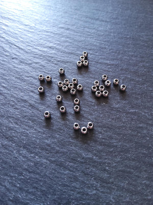 200 or 1000 Stainless Steel 3mm Round Spacer Hollow Beads Hole: 1mm - ContentedCatz