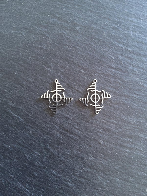 Small Icelandic Ginfaxi Stave Charm Stainless Steel 22x20mm - ContentedCatz