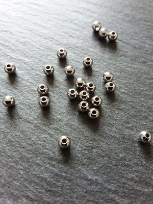 20 or 100 Stainless Steel 4mm Solid Round Spacer Beads Hole: 1.5mm - ContentedCatz