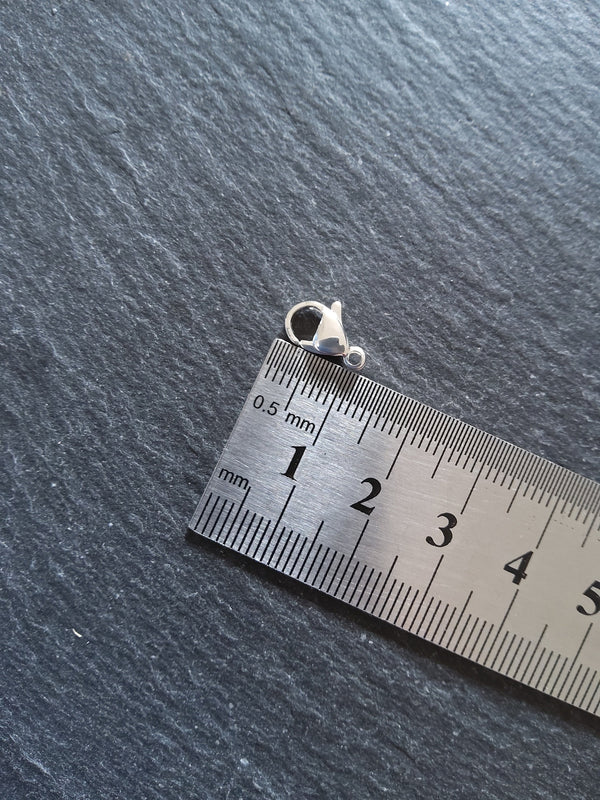 5 or 25 Genuine 925 Sterling Silver Plated 12mm Stainless Steel Lobster Clasps 12x7mm - ContentedCatz