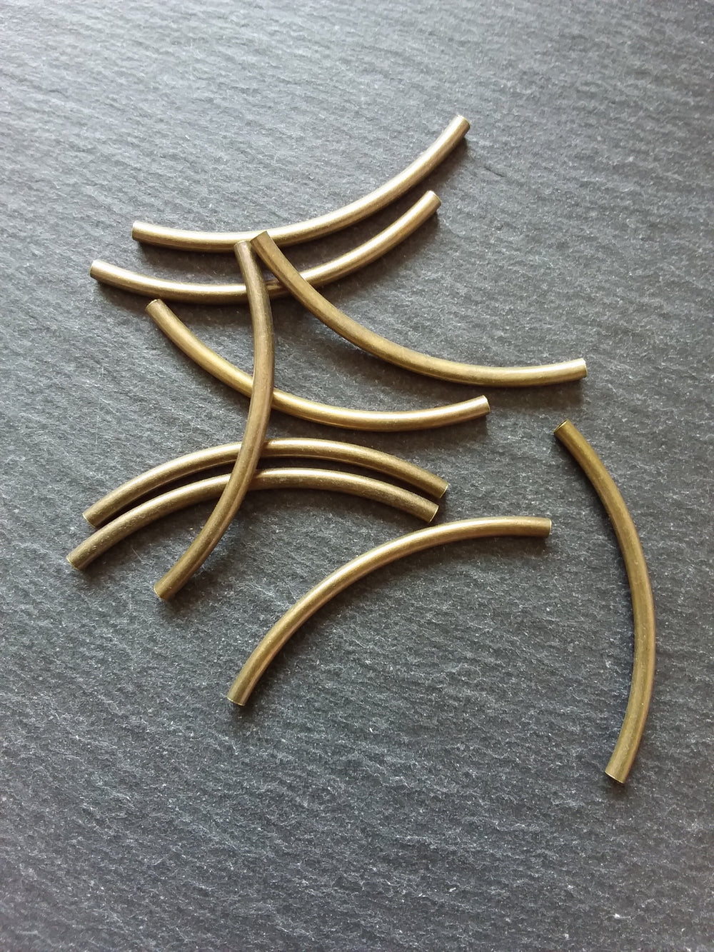 10 or 50 Antique Bronze Tube beads 50mm ( 2 inch ) Curved Spacer 50x3mm - ContentedCatz