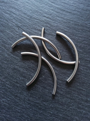 2 or 10 Stainless Steel Tube beads 50mm ( 2 inch ) Curved Spacer 50x3mm Hole: 1.8mm - ContentedCatz