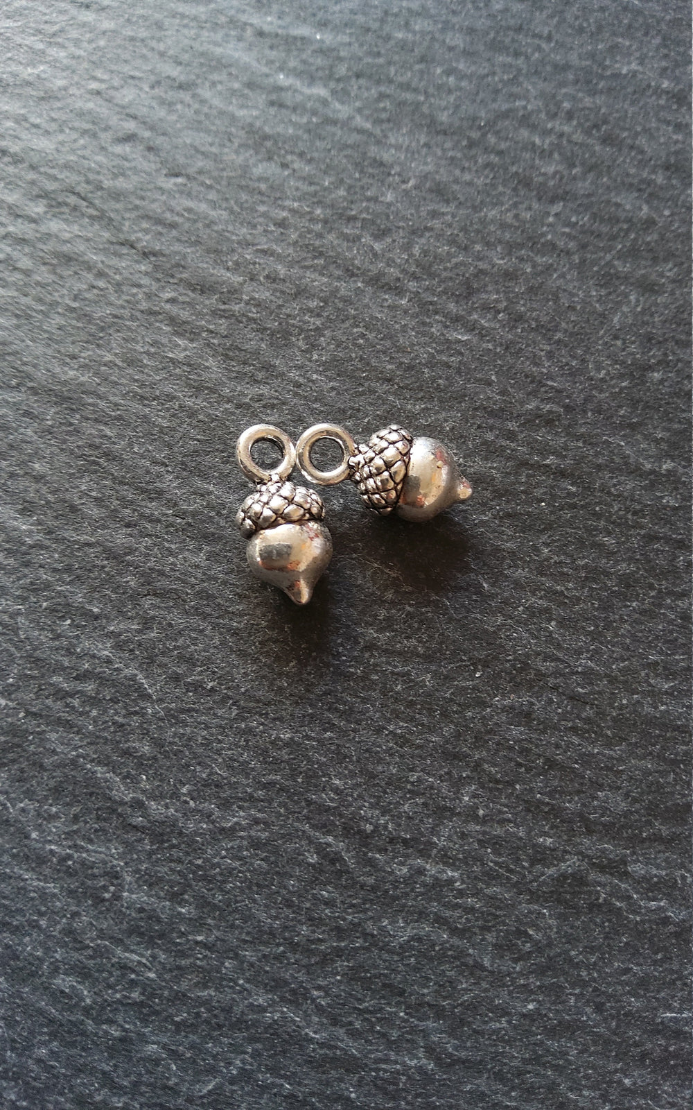 10 or 50 Acorn Charms Antique Silver Tone 14x7mm Nickel FREE - ContentedCatz