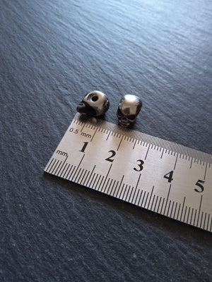 1 or 5 Stainless Steel Skull Beads 11x8x10mm Hole: 2.5mm