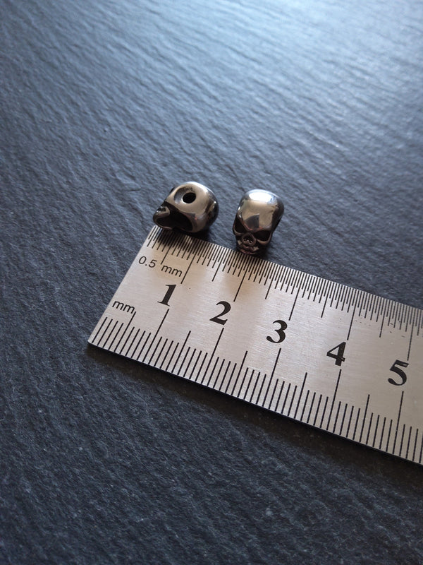 1 or 5 Stainless Steel Skull Beads 11x8x10mm Hole: 2.5mm