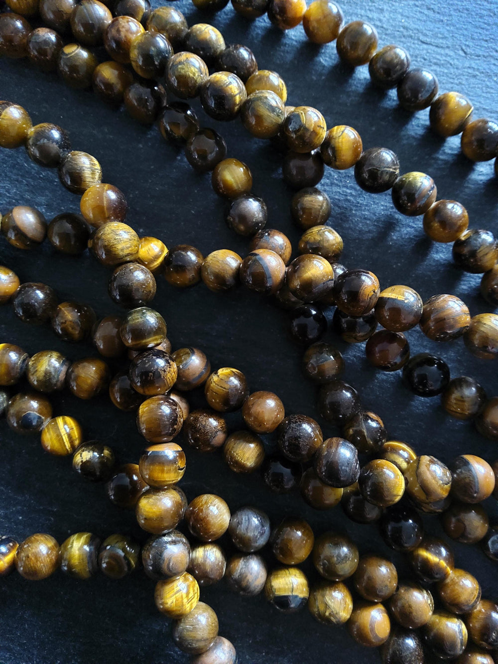 8mm Natural Tigers Eye Round Beads Full 15.5 inch Strand *IMPERFECT* - ContentedCatz