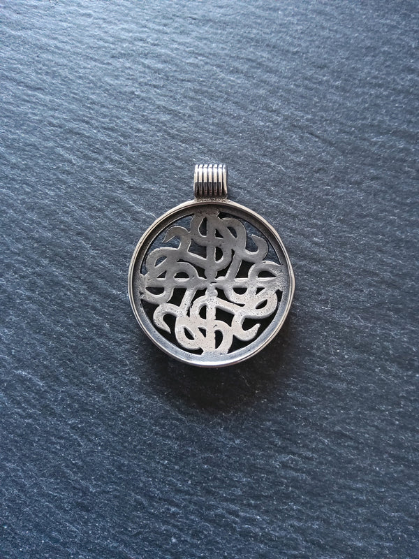 Round Viking Style Pendant Stainless Steel 43x35x7mm