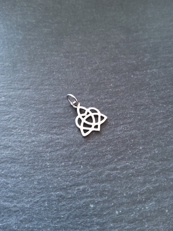 2 or 10 Stainless Steel Irish Love Knot Silver Charms 15x12mm