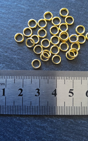 Strong 6mm CLOSED Jump Rings Bright Gold or Antique Bronze Zinc Metal Alloy 1.2mm (16 gauge)