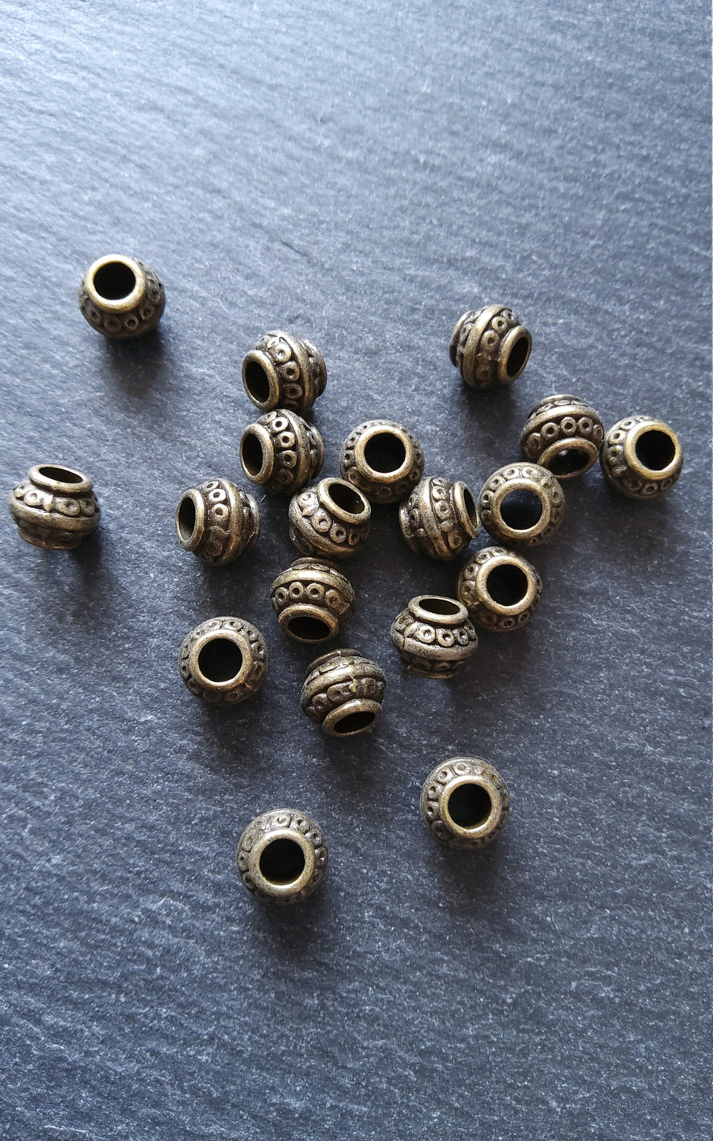 10 or 50 Barrel Lantern 9mm Antique Bronze Tone Metal Alloy Spacer Beads 9x7mm. Large 4mm Hole