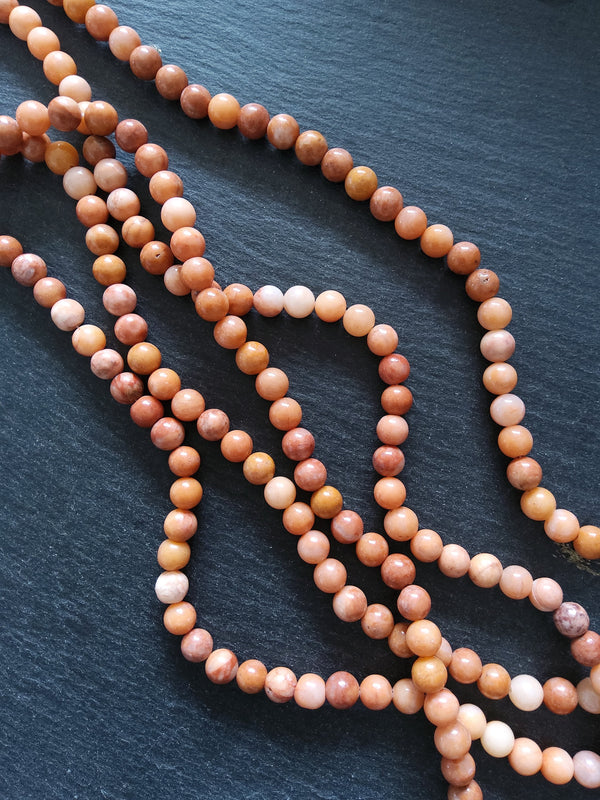 8.3mm Natural Dark Pink Aventurine Round Beads Undyed Full 15 Inch Strand (DPA8-4) - ContentedCatz