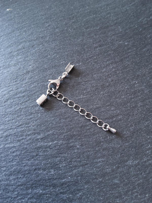 Stainless Steel Folding Crimp End sets for approx. 2mm to 2.5mm Cord Necklaces