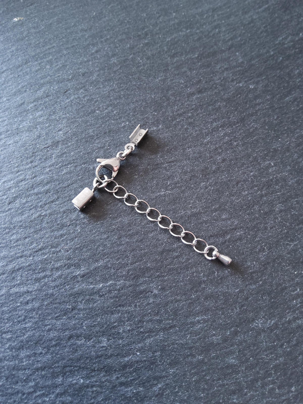 Stainless Steel Folding Crimp End sets for approx. 2mm to 2.5mm Cord Necklaces