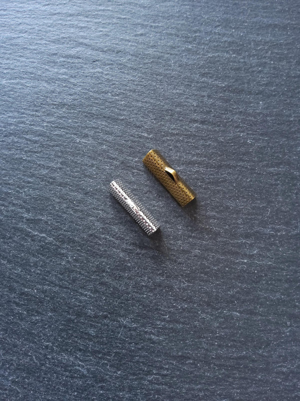 22mm (7/8") Wide Ribbon Crimp Ends 22x8mm Findings Crimps in Bright Silver or Antique Bronze Tone