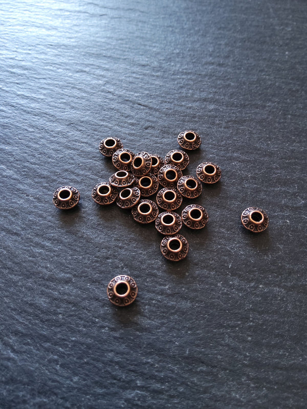20 or 100 Antique Copper Tone 7mm Flying Saucer Bicone Spacer Beads 7.5x7mm Nickel FREE20 or 100 Antique Copper Tone 7mm Flying Saucer Bicone Spacer Beads 7.5x7mm Nickel FREE