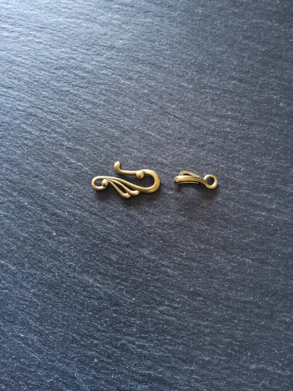 8 or 40 Sets of Hook and Eye Antique Bronze Alloy Clasps Hook 25x12mm Eye 16x3mm Nickel FREE