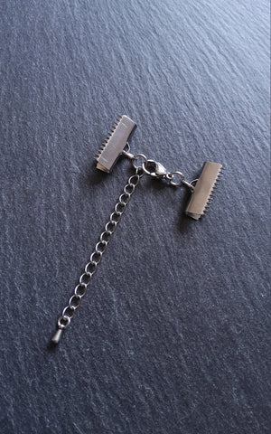 4 or 20 Smooth Stainless Steel Crimp End Sets for 20mm (13/16 inch) Wide Chokers or Bracelets