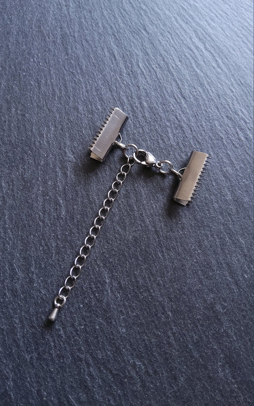 4 or 20 Smooth Stainless Steel Crimp End Sets for 20mm (13/16 inch) Wide Chokers or Bracelets