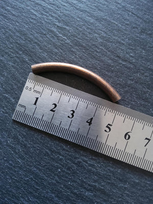 8 or 40 Antique Copper Tone 50mm ( 2 inch ) Tube Curved Spacer Beads 50x5mm Hole: 4.2mm - ContentedCatz