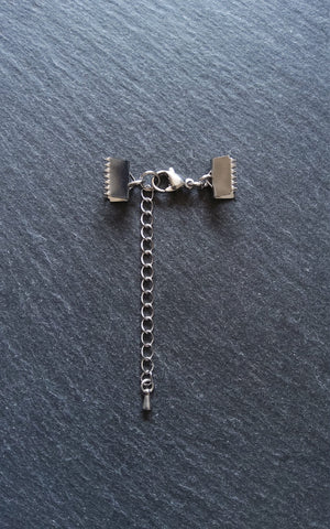 Stainless Steel Crimp End Sets for 10mm (3/8 inch) wide Chokers & Bracelets - ContentedCatz