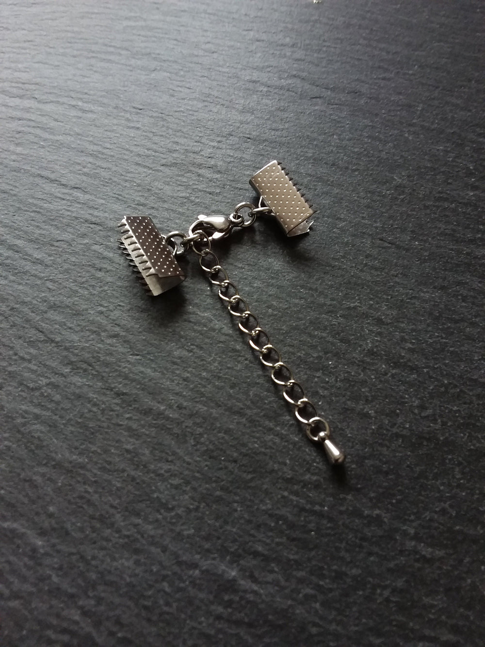 4 or 20 Stainless Steel Patterned Crimp End Sets for 15mm (5/8 inch) Wide Chokers - ContentedCatz