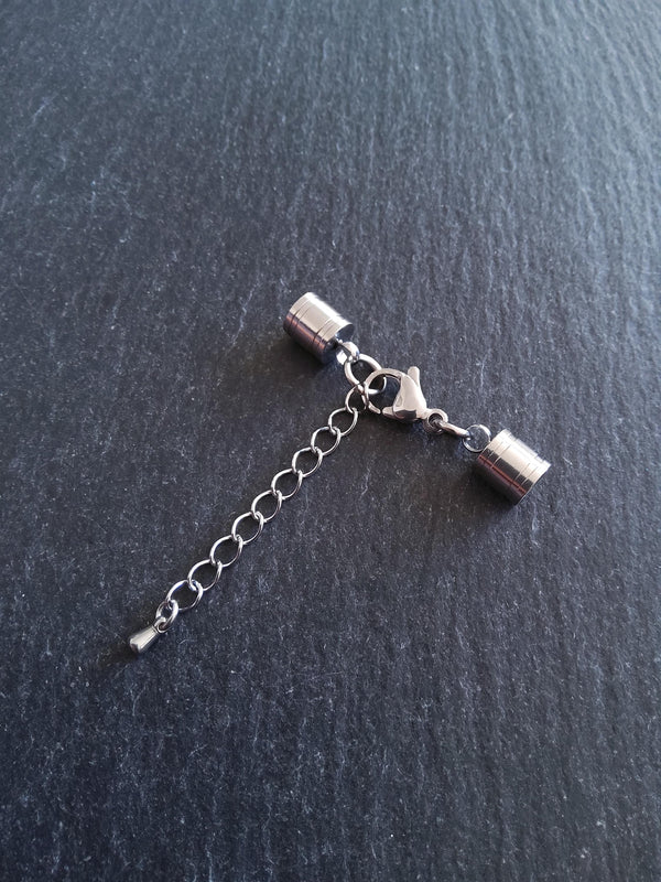Patterned Stainless Steel End Cap Sets for 5.5mm Cord (6mm end caps) - ContentedCatz