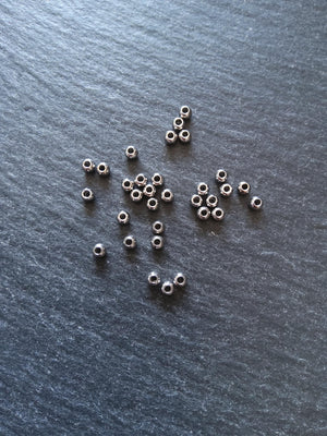 200 or 1000 Stainless Steel 3mm Round Spacer Hollow Beads Hole: 1mm - ContentedCatz